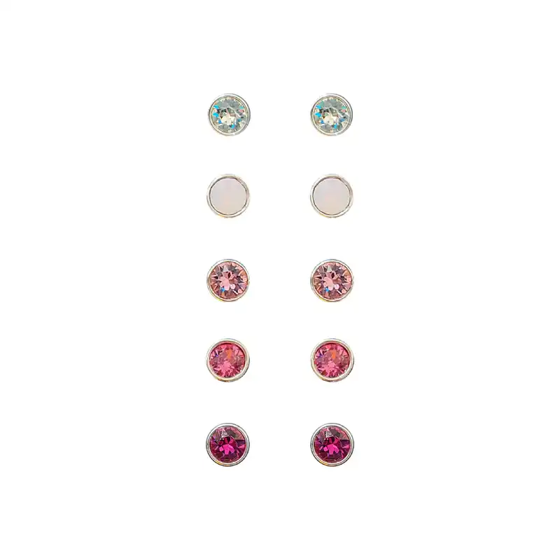 گوشواره زنانه اکسسورایز مدل نگین مجموعه 5 عددی