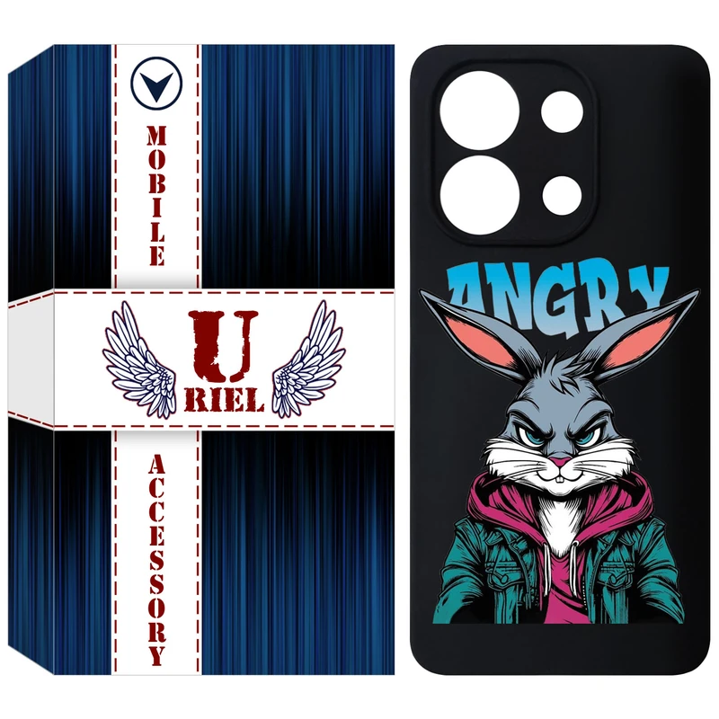 کاور یوریل قاب مدل KSH کد 51 طرح خرگوش مناسب برای گوشی موبایل شیائومی Redmi Note 13 4G