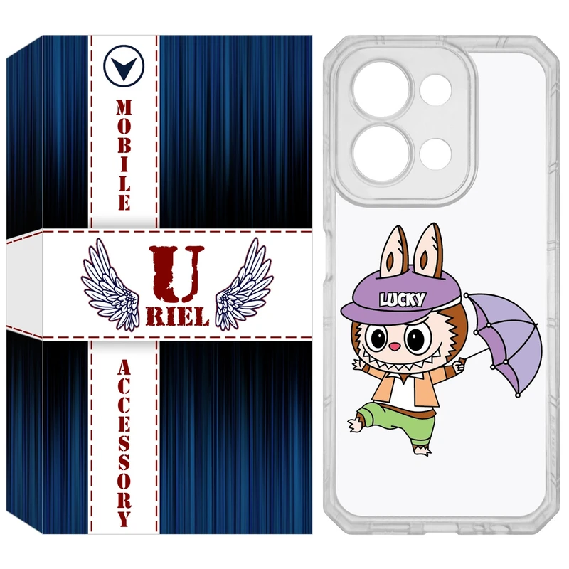 کاور یوریل مدل Clear کد 125 طرح لبوبو Labubu مناسب برای گوشی موبایل شیائومی Redmi 15C 4G