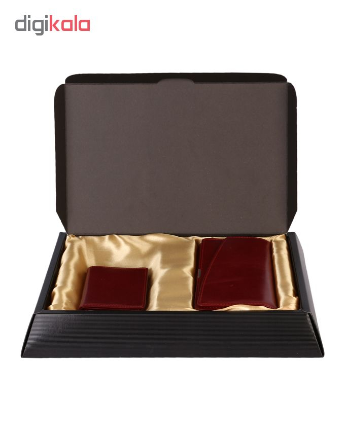 ست هدیه رویال چرم کد SW7/1-Crimson 