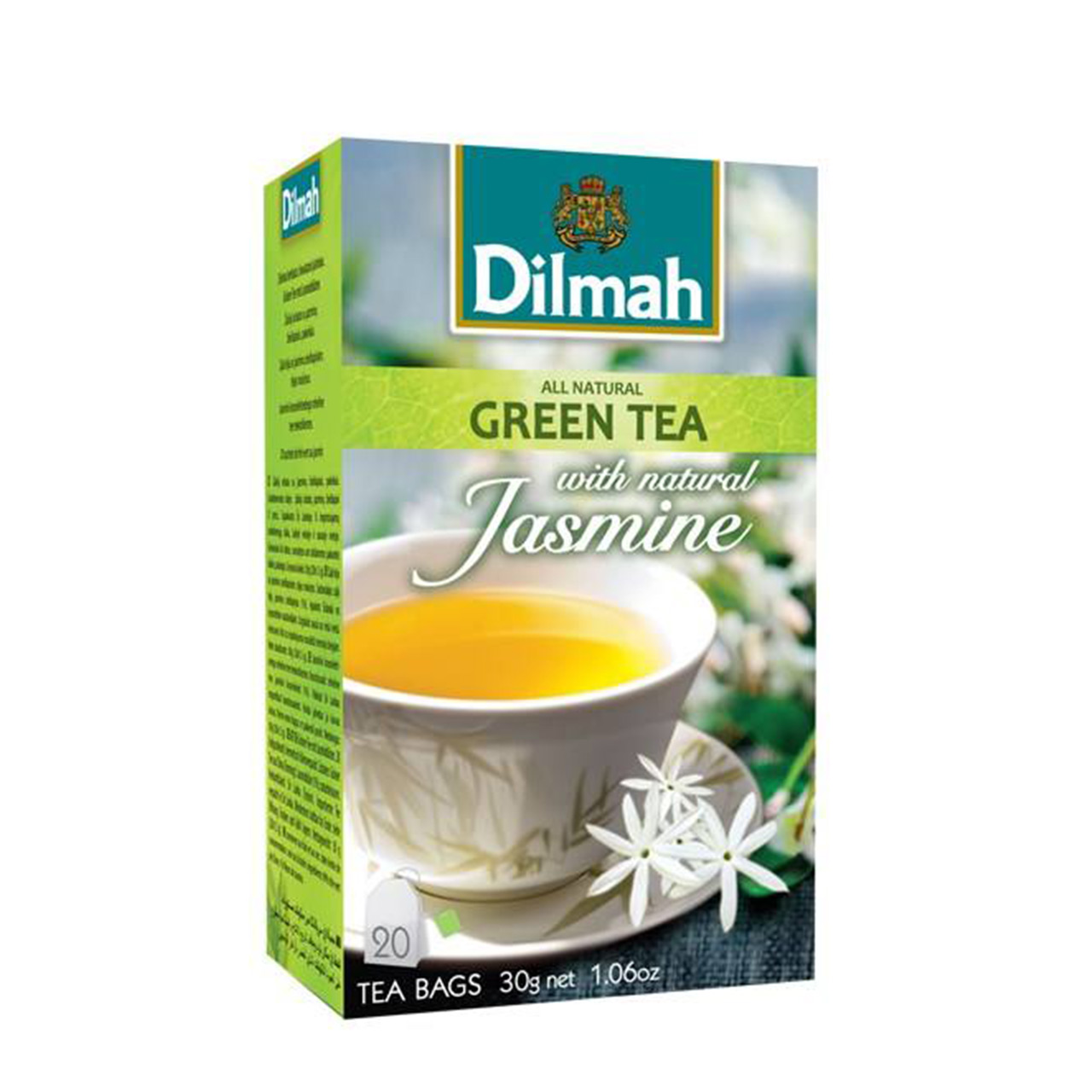 چای سبز دیلما با طعم یاس مدل D6 بسته 20 عددی