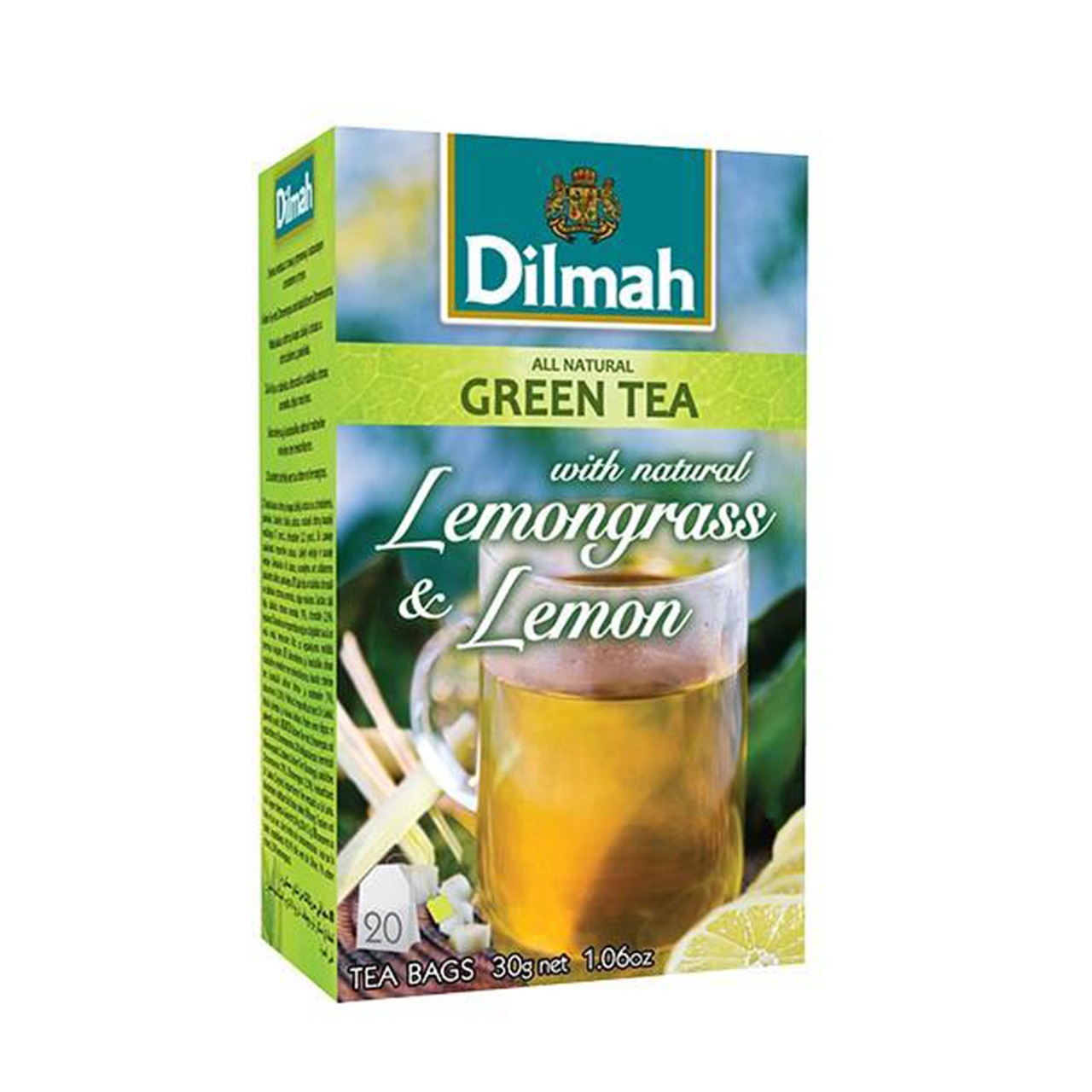 چای سبز دیلما با طعم با لیمو مدل D8 بسته 20 عددی