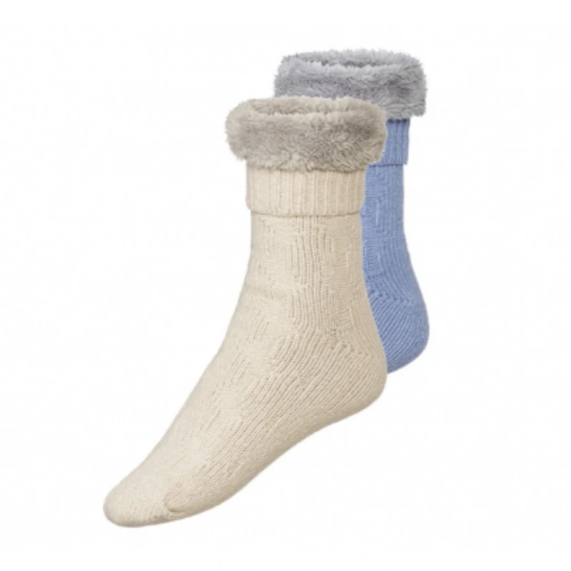 پاپوش زمستانی زنانه مدل پشمی SA 21045593 بسته 2 عددی