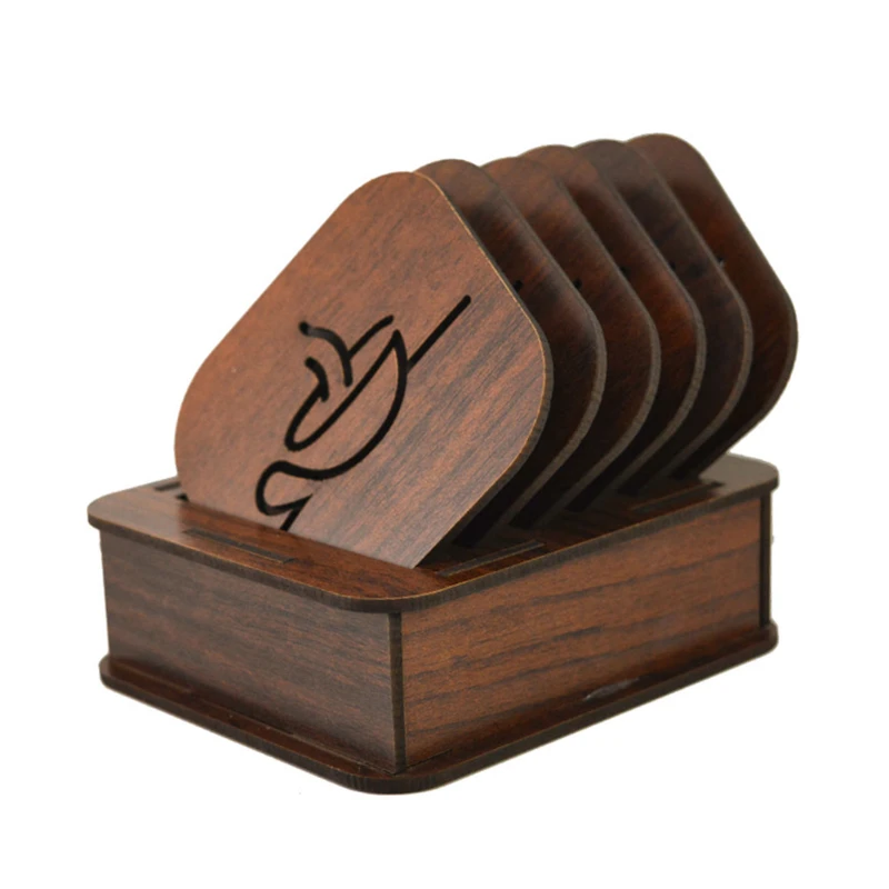 زیر لیوانی مدل فنجان طرح مربع بسته 6 عددی به همراه استند