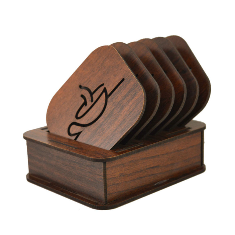 زیر لیوانی مدل فنجان طرح مربع بسته 6 عددی به همراه استند