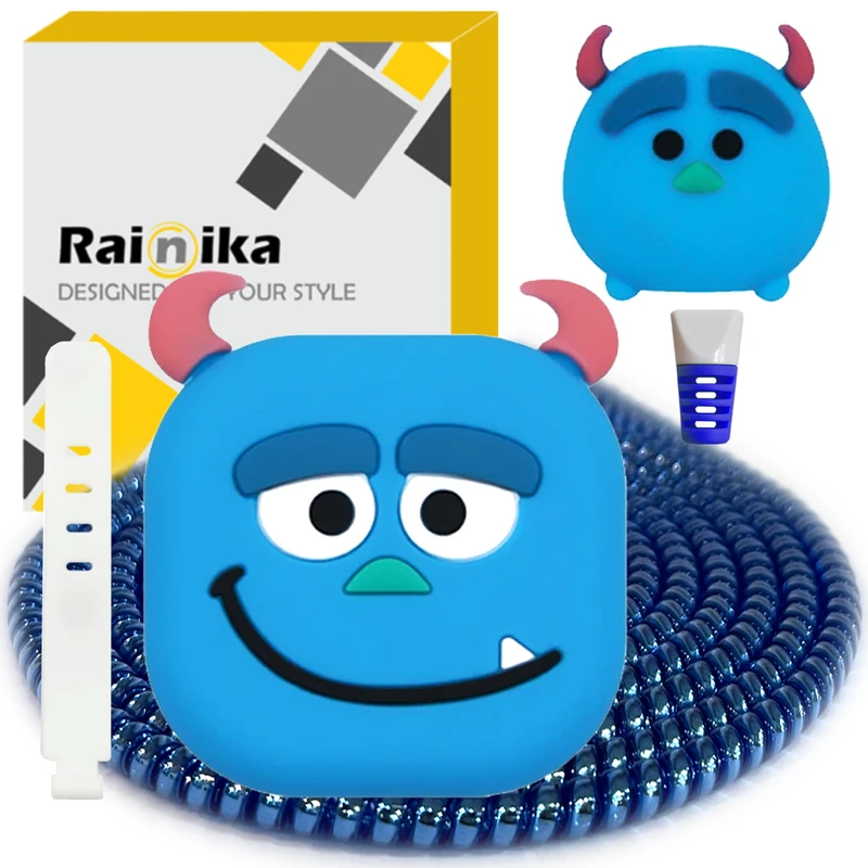 محافظ کابل شارژر دیواری رینیکا مدل Monster Blu B/A مناسب برای شارژر اپل 20 وات b/a مجموعه 5 عددی