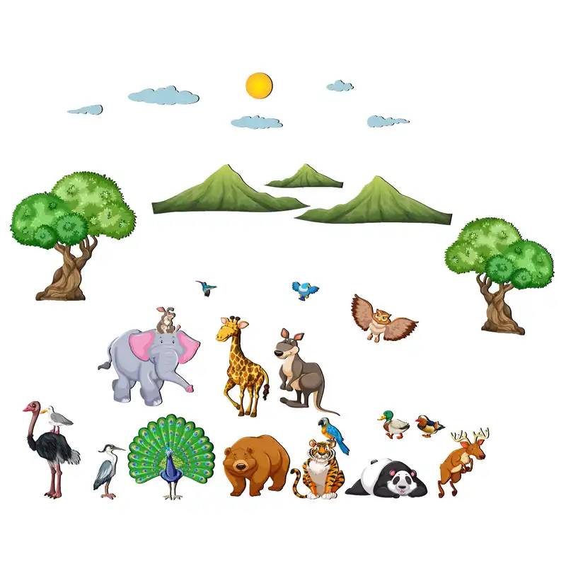 استیکر چوبی ژیوار حیوانات کوه آلپ