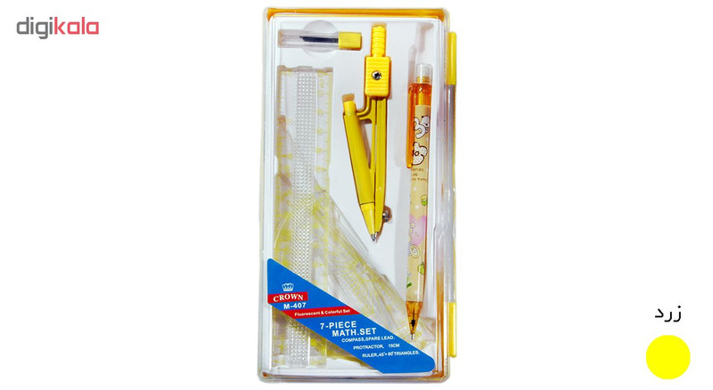 ست لوازم تحریر 7 تکه کراون مدل M-407 Yellow ست لوازم تحریر 7 تکه کراون مدل M-407 Yellow