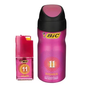 اسپری زنانه بیک مدل 11حجم 150 میلی لیتر به همراه عطر جیبی زنانه بیک مدل 11حجم 7 میلی لیتر