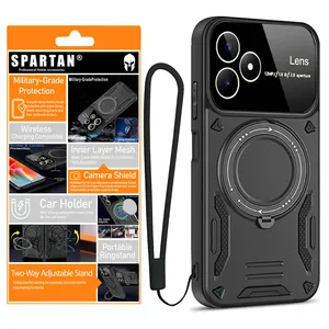 کاور اسپارتان مدل Hybrid Armor Strap مناسب برای گوشی موبایل شیائومی Xiaomi Redmi 13X / Redmi 13 4G / Poco M6 4G  به همراه بند آویز