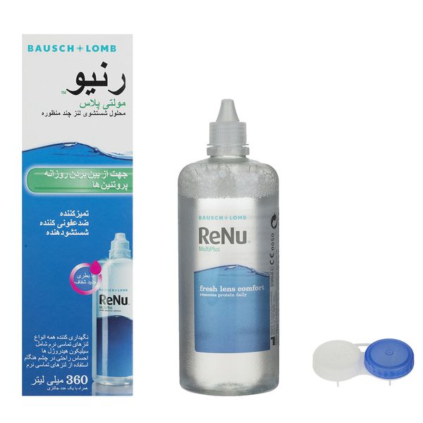 محلول شستشوی لنز رنیو مدل مولتی پلاس حجم 360 میلی لیتر محلول شستشوی لنز رنیو مدل مولتی پلاس حجم 360 میلی لیتر