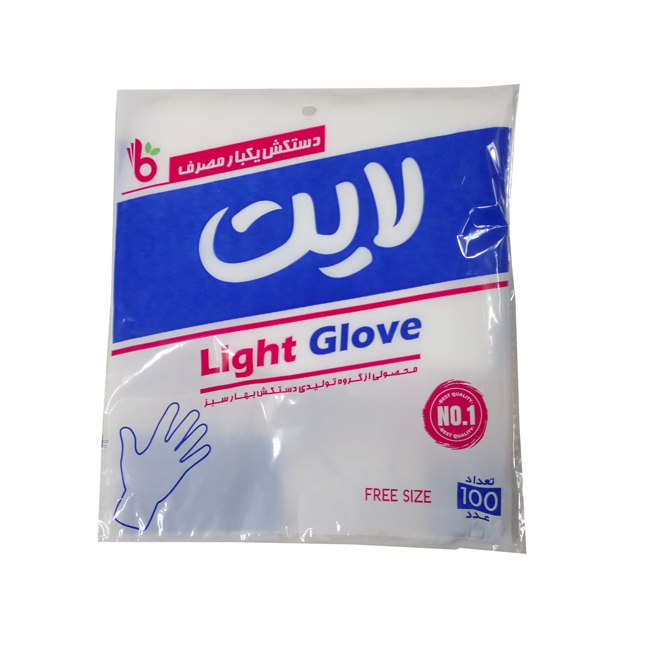 دستکش یکبار مصرف لایت مدل 05.Glove بسته 100 عددی