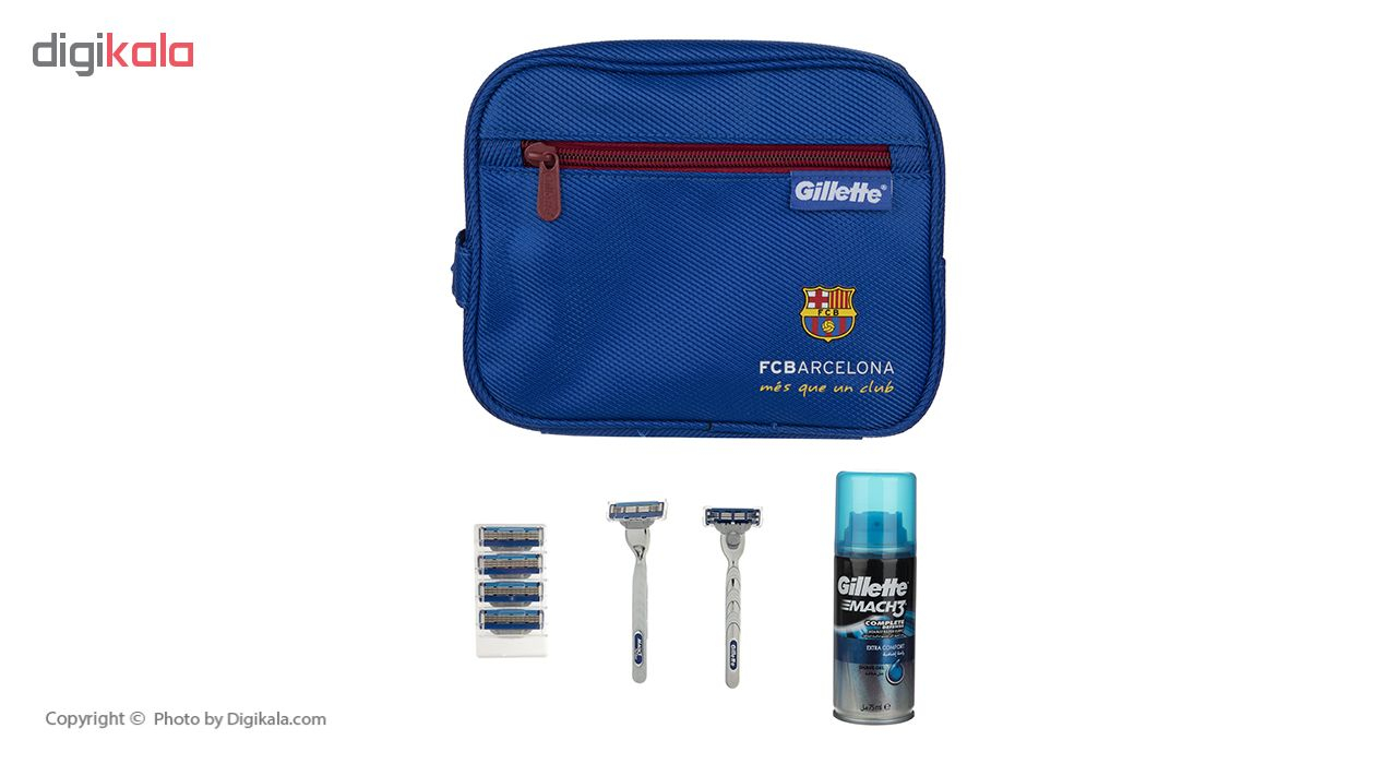 پک ژل اصلاح مردانه ژیلت مدل FCBARCELONA به همراه کیف