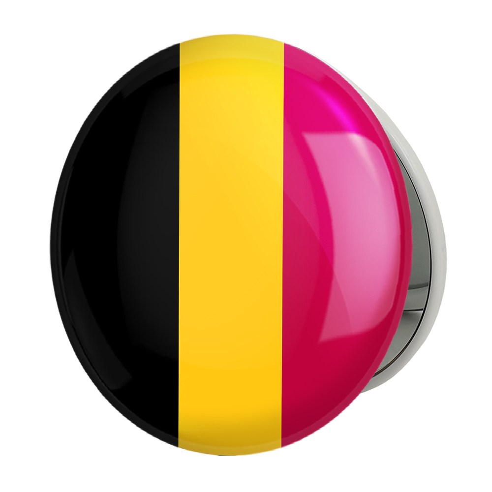 آینه جیبی خندالو طرح پرچم بلژیک مدل تاشو کد 20693 