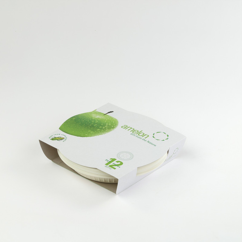 بشقاب یکبار مصرف آملون مدل 20x12x3 سه بسته 12 عددی