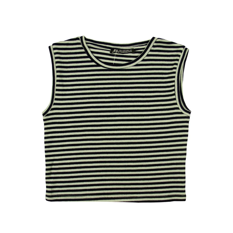 کراپ‌تاپ زنانه  مدل راه راه کد KE02