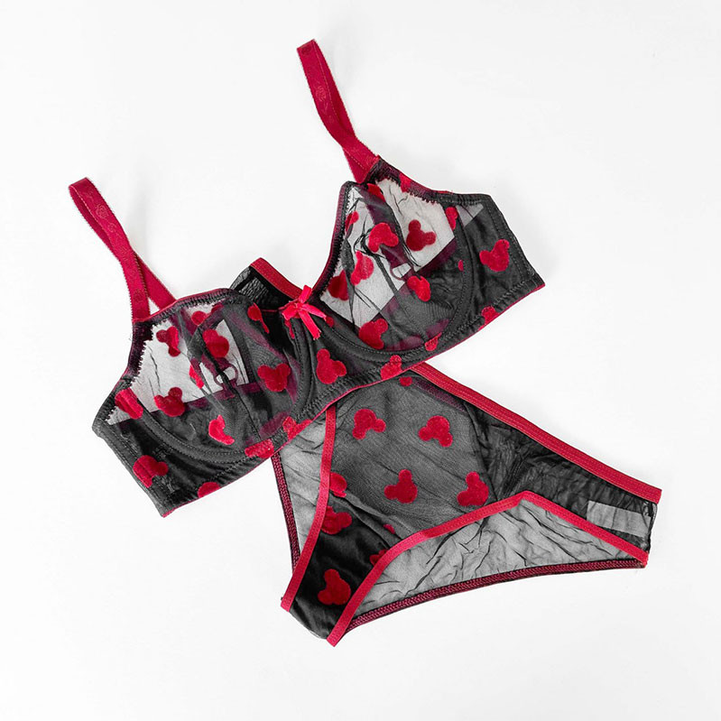 ست شورت و سوتین زنانه نوشه پوش مدل توری بدن نما کد 55507