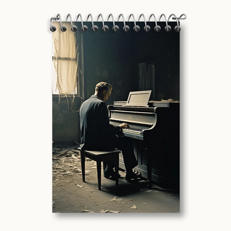 دفتر یادداشت 50 برگ خندالو مدل نوازنده پیانو کد F494