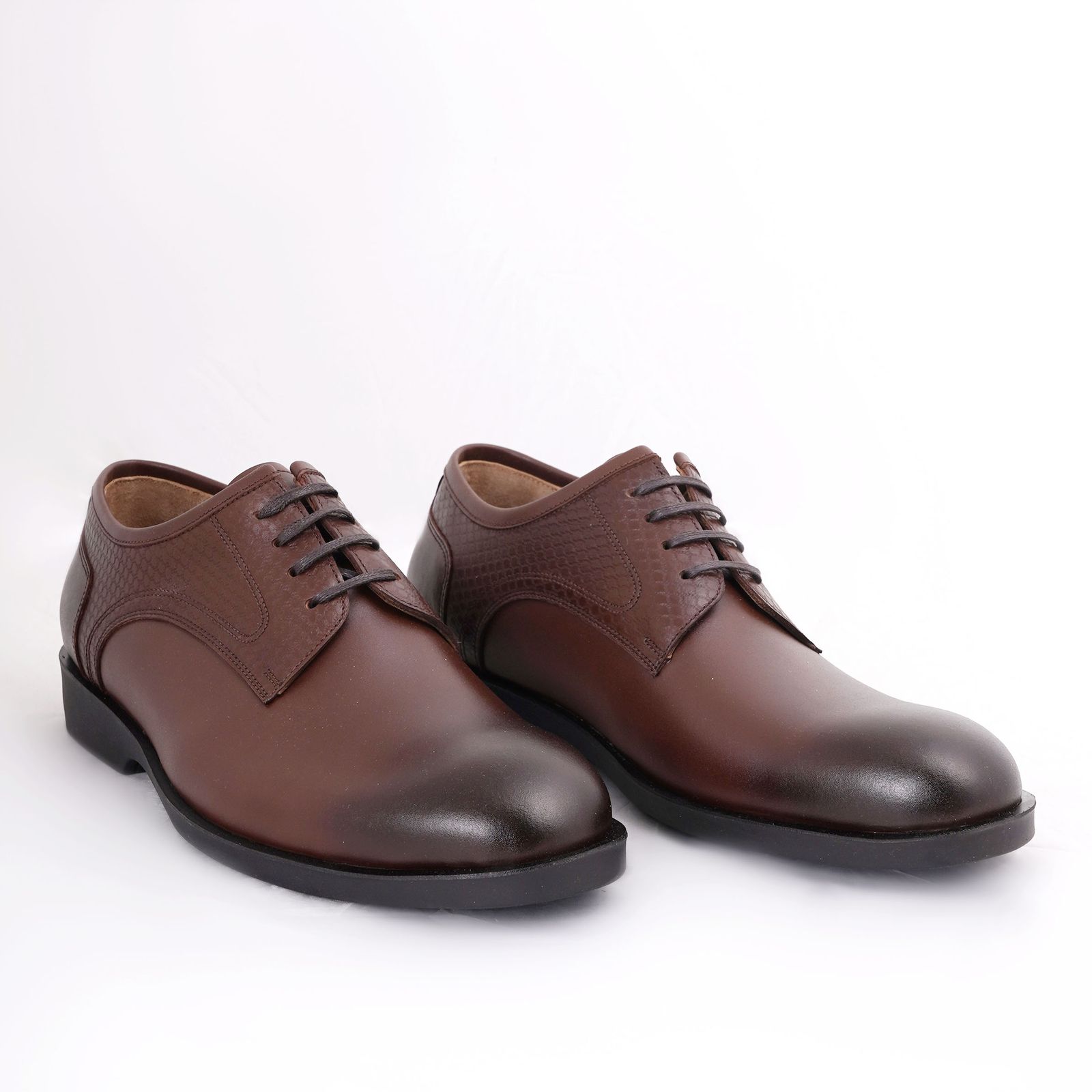 کفش مردانه کرمانی مدل چرم طبیعی دستدوز طبی کد 1075 رنگ قهوه ای -  - 3