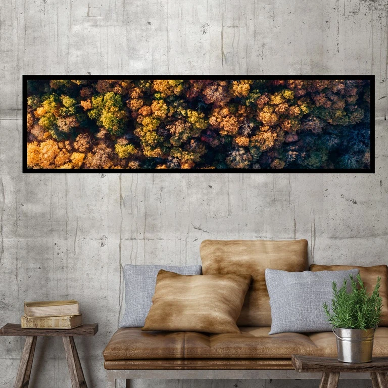 تابلو بکلیت طرح منظره جنگل سوزنی مدل کشیده B-7586