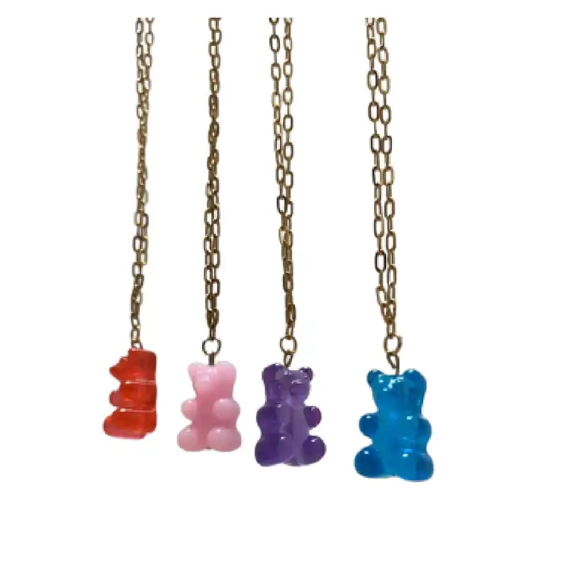 گردنبند زنانه مدل پاستیل خرسی رزینی