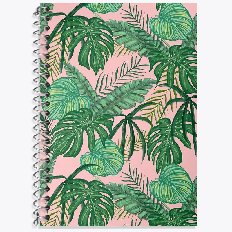 دفتر زبان 50 برگ خندالو مدل دو خط طرح برگ انجیری کد N10