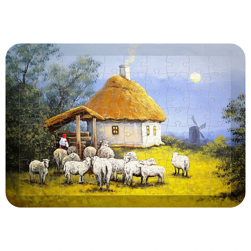 پازل 54 تکه اطلس آبی طرح مزرعه و آسیاب بادی مدل T1002