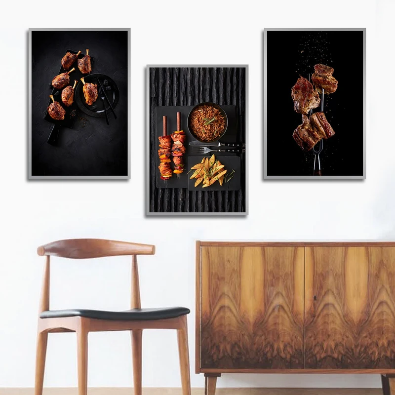 تابلو بکلیت طرح رستوران جوجه کباب مدل شاین اکلیلی SI-1843 مجموعه 3 عددی