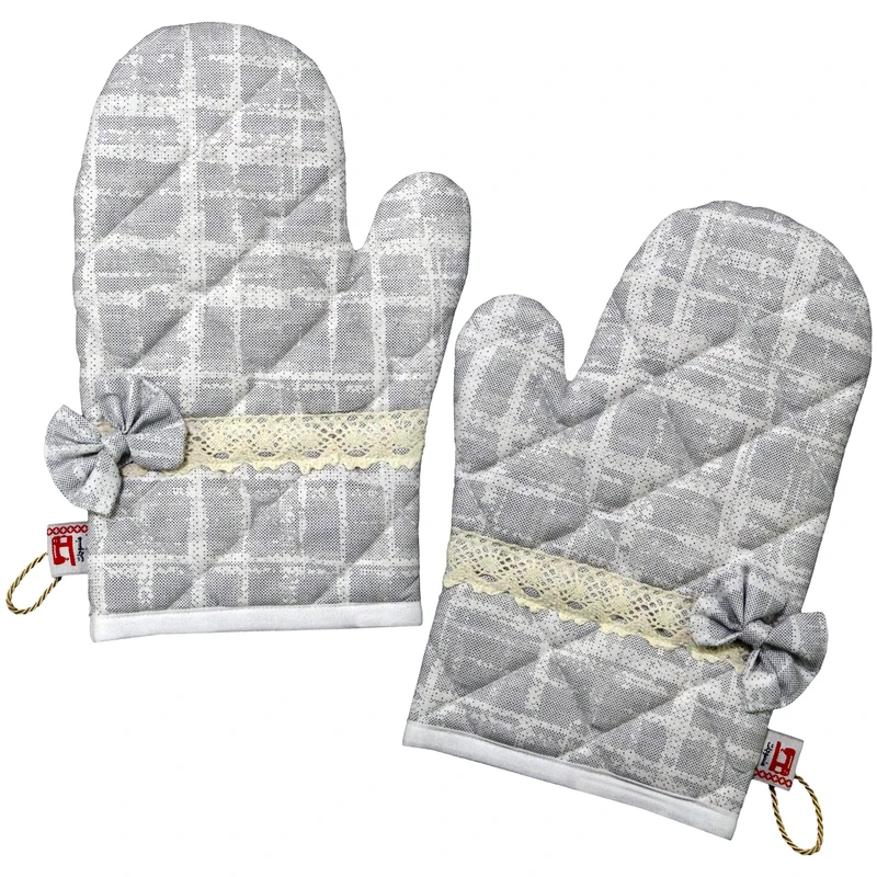 دستکش فر منسوجات خسروشاهی برتر مدل کلاسیک طرح سرامیک بسته 2 عددی کد DASK38