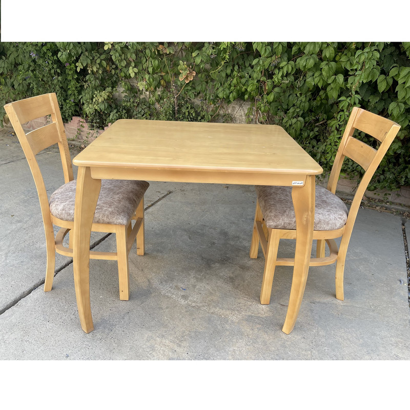 میز و صندلی ناهارخوری دو نفره گالری چوب آشنایی مدل Khod-2Tir-Bog2