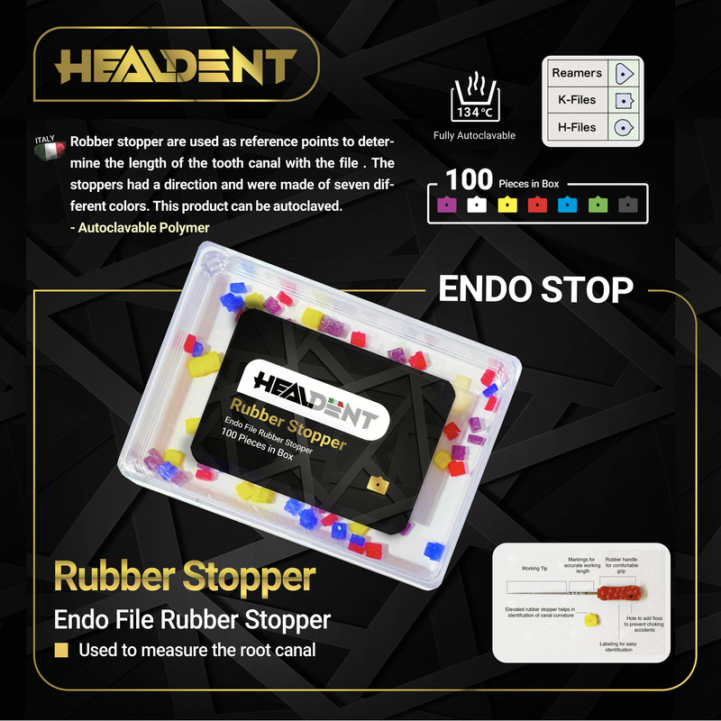 رابر استاپر هیلدنت مدل ENDO بسته 100 عددی