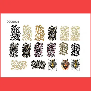 استیکر طراحی ناخن مدل طرح زمینه پلنگی و ببری مدل C138