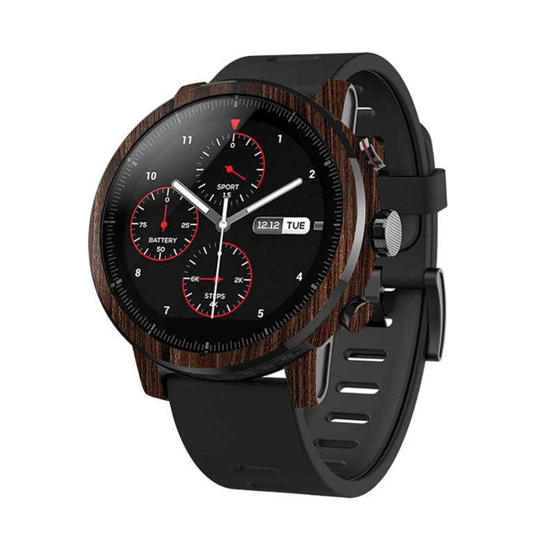  برچسب ماهوت طرح Dark-Walnut-Wood مناسب برای ساعت هوشمند شیائومی Amazfit Stratos