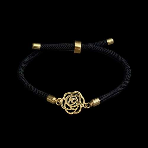 دستبند طلا عیار 18 زنانه مدل گل رز