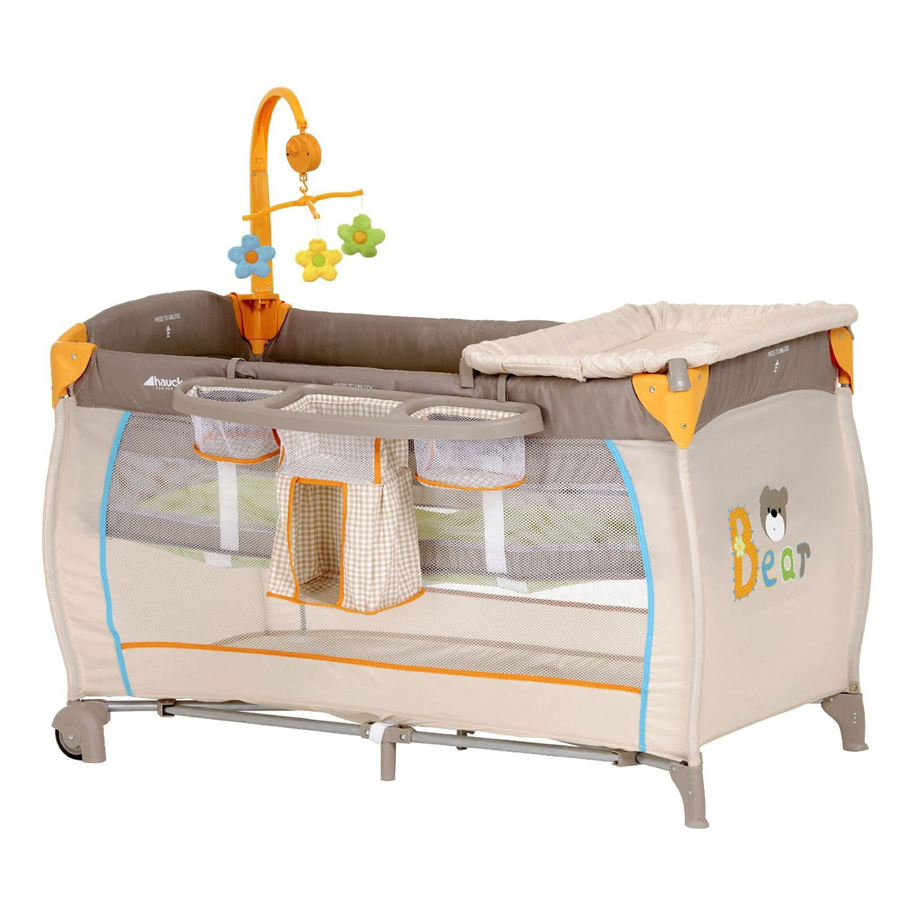 تخت و پارک بازی هاوک مدل Babycenter Bear
