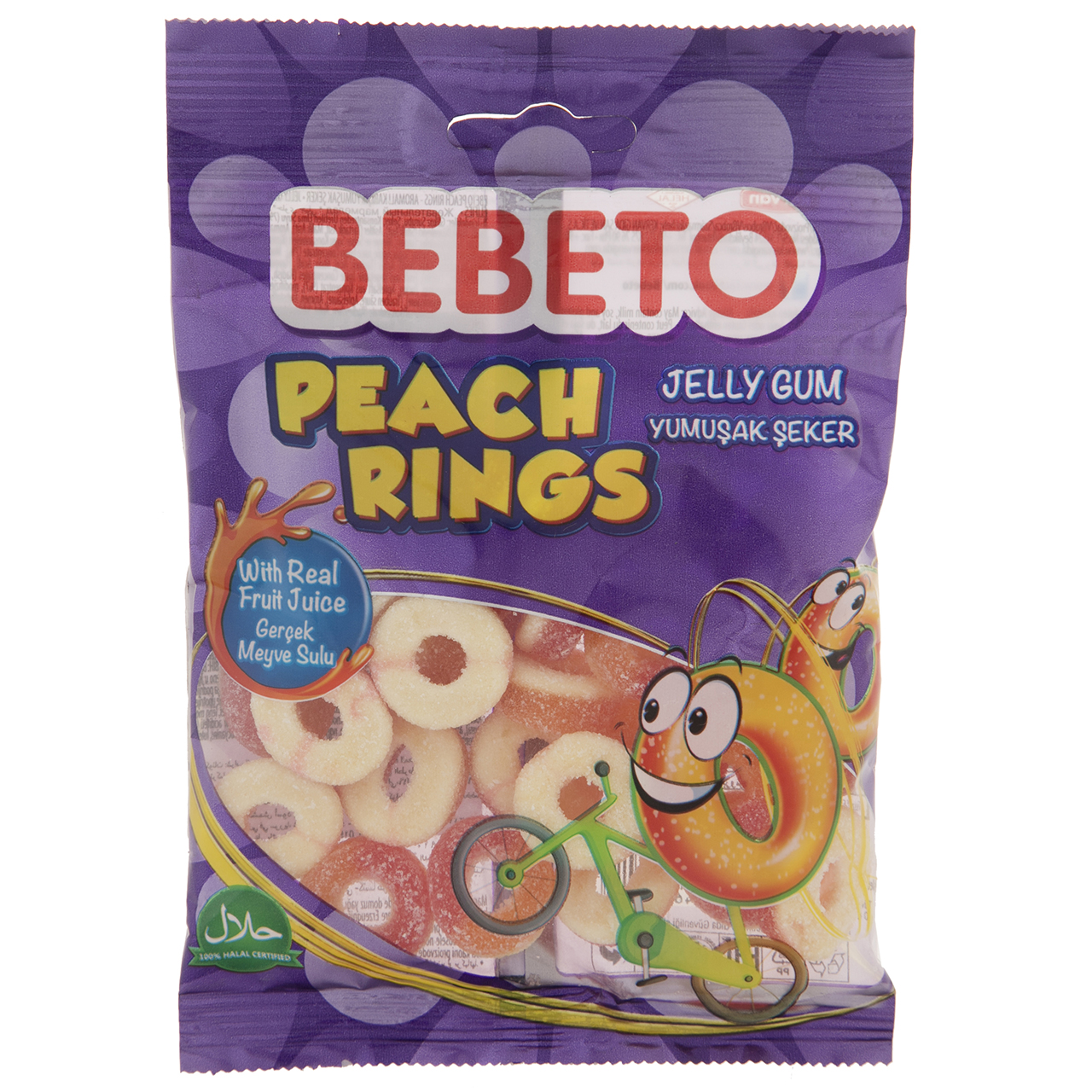 پاستیل ببتو مدل Peach Rings مقدار 80 گرم