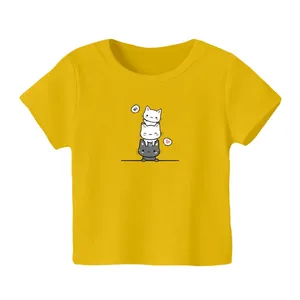 تی شرت آستین کوتاه بچگانه مدل سه گربه کد۳