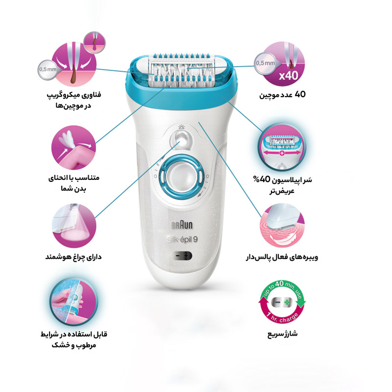 اپیلاتور براون سری 9-961e مدل Silk 9