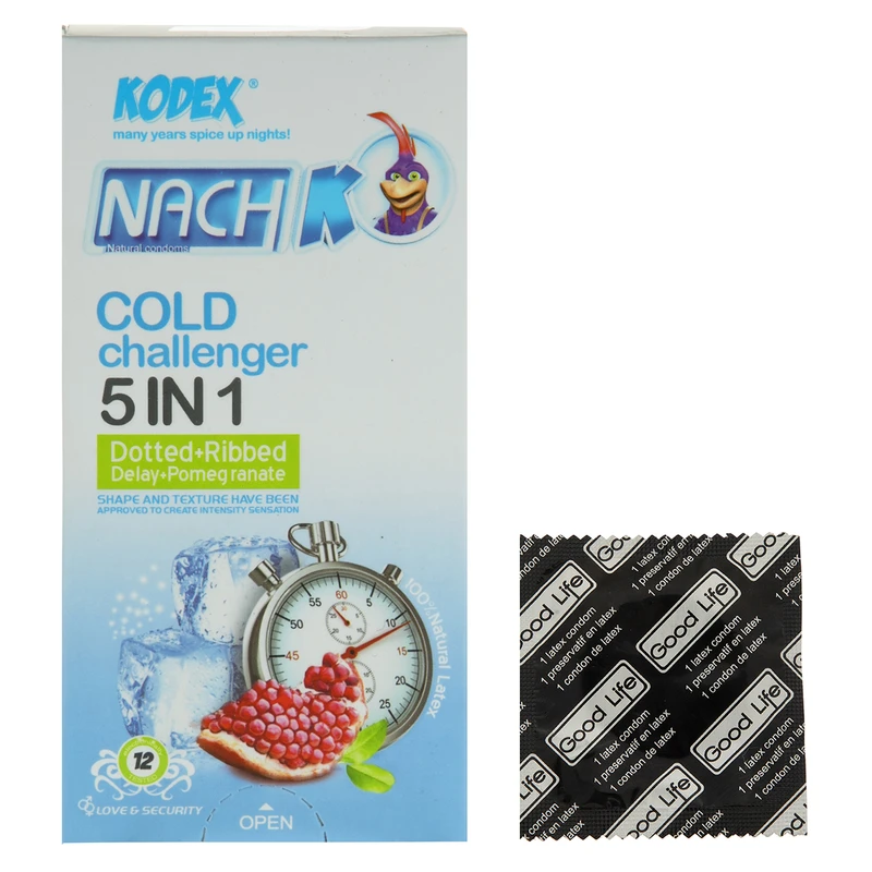 کاندوم کدکس مدل Cold Challenger بسته 12 عددی به همراه یک عدد کاندوم Good Life