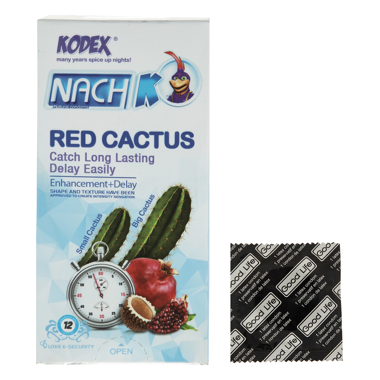 کاندوم کدکس مدل Red Cactus بسته 12 عددی به همراه یک عدد کاندوم Good Life
