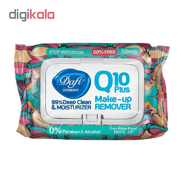دستمال مرطوب دافی مدل Q10 بسته 50 عددی