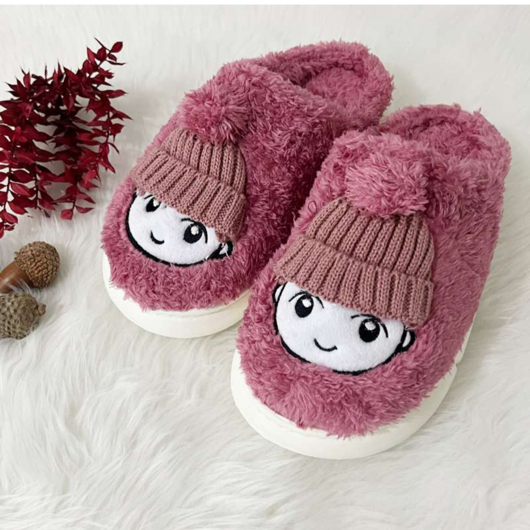 دمپایی حوله ای مدل پولیشی عروسکی