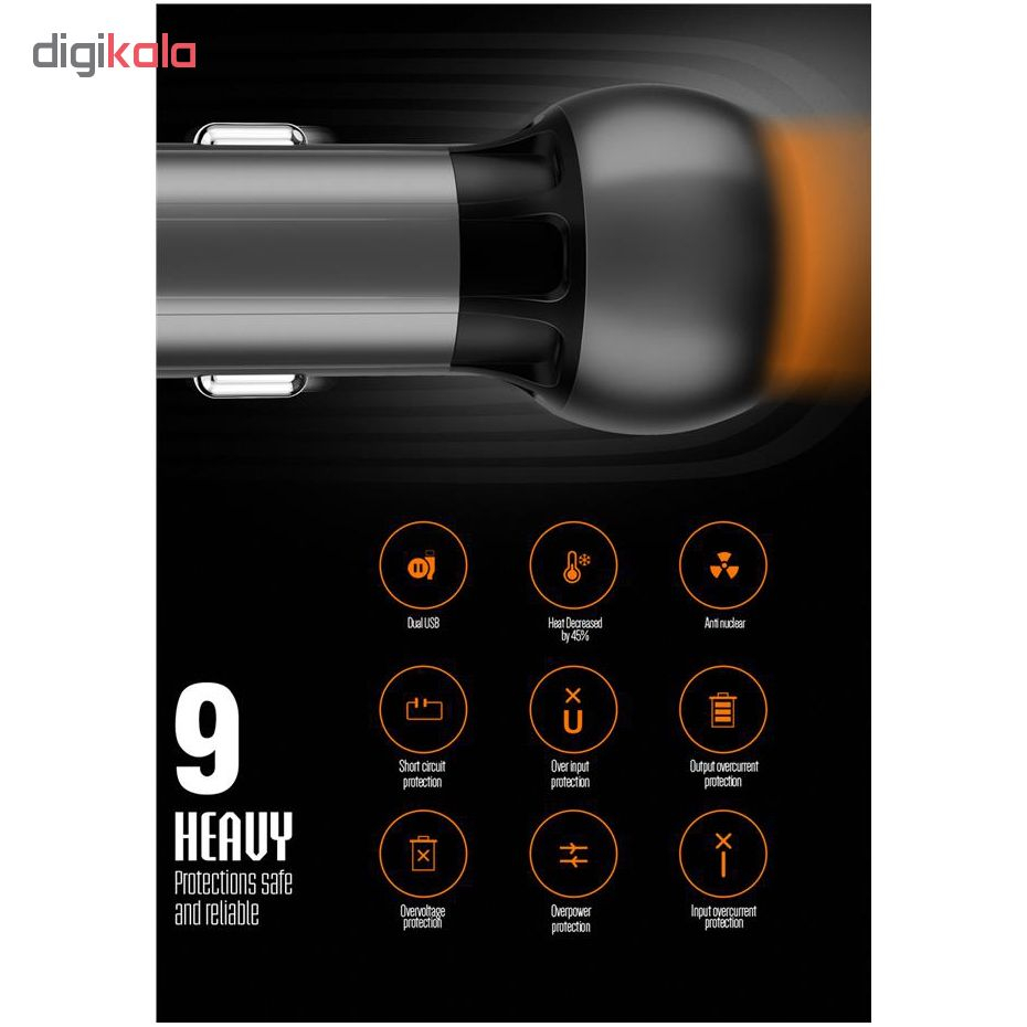 شارژر فندکی الدینیو مدل C503Q همراه با کابل microUSB