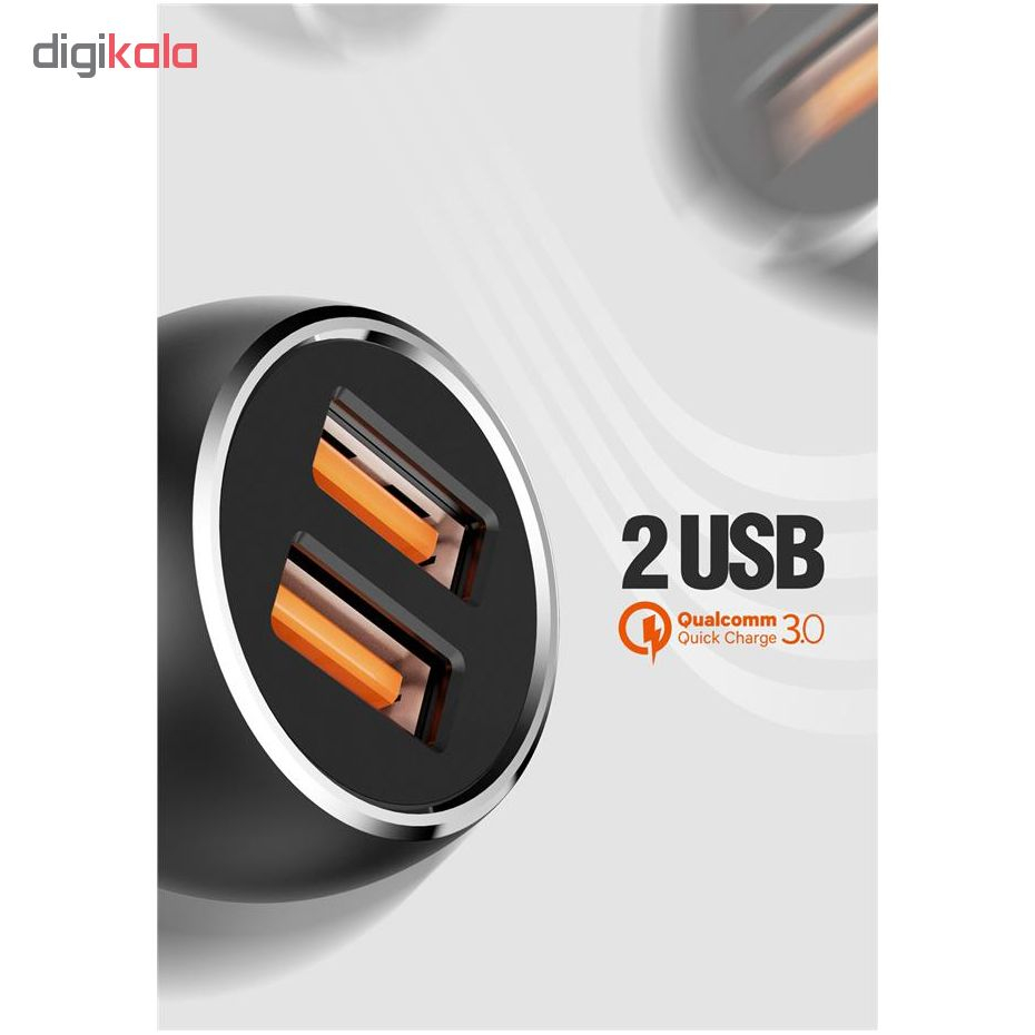شارژر فندکی الدینیو مدل C503Q همراه با کابل microUSB