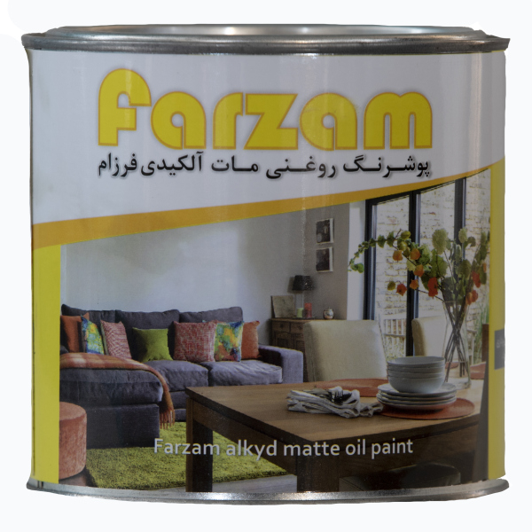 رنگ روغنی مات سفید فرزام کد 310 حجم 4 لیتر