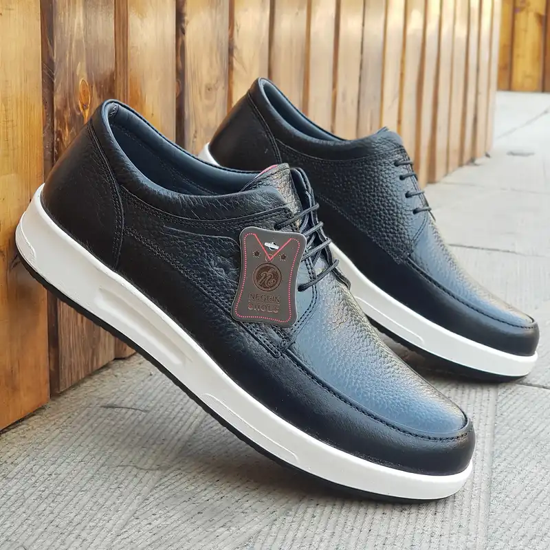 کفش روزمره مردانه مدل چرم طبیعی کد 00118t.k رنگ مشکی