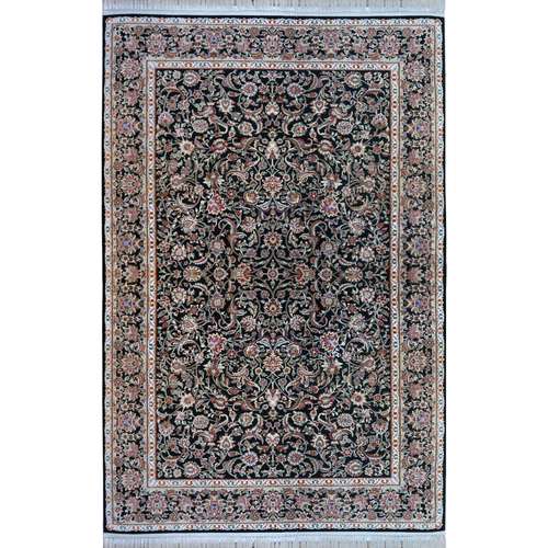 فرش ماشینی رادین اصفهان طرح شاه عباسی زمینه قهوه ای