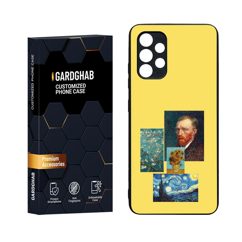 کاور گارد قاب مدل دورژله ای پشت گلس هنری مناسب برای گوشی موبایل سامسونگ Galaxy A32 4G