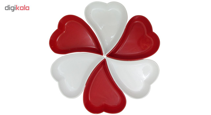 اردور خوری پلی نیک طرح قلب مجموعه ۶ عددی