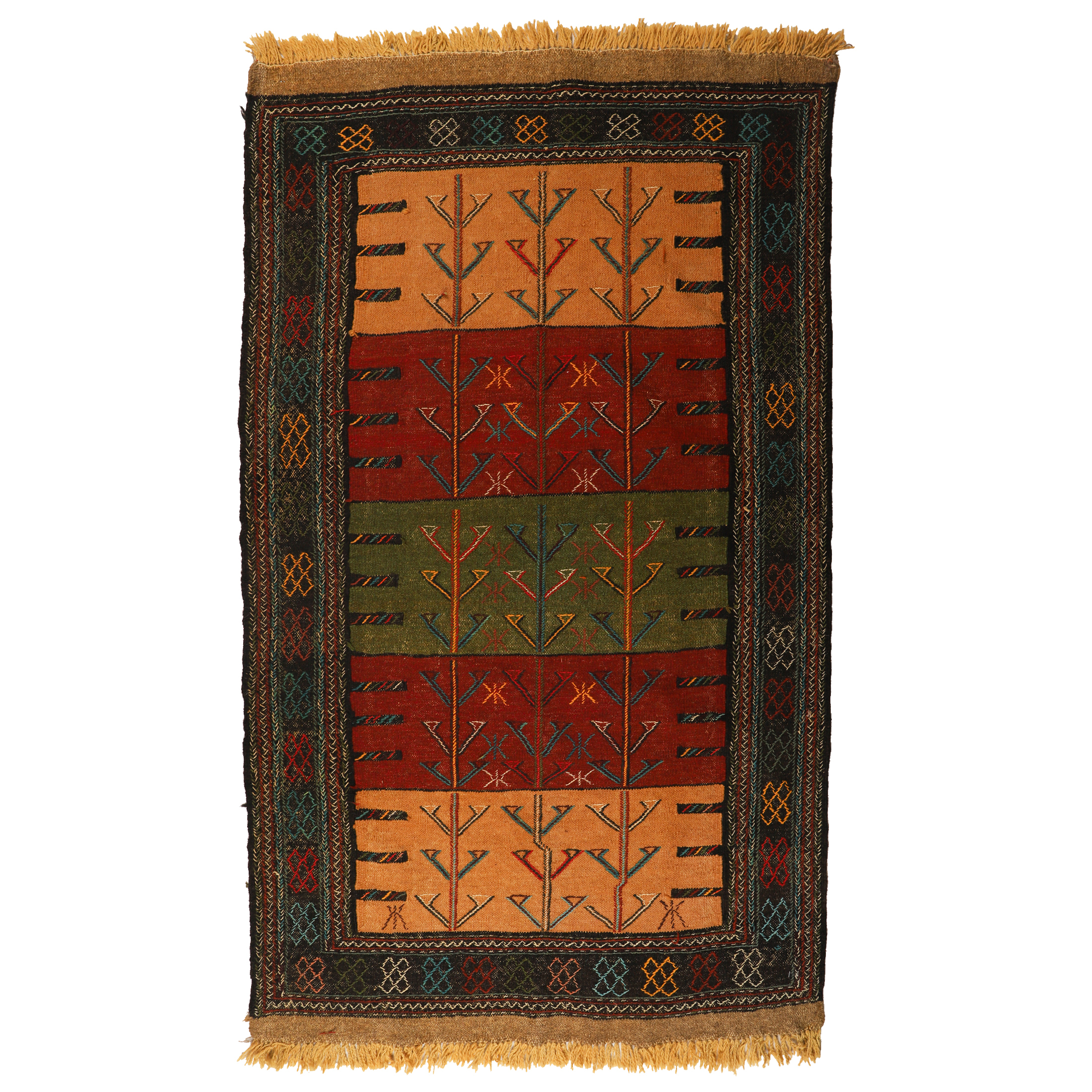 گلیم دستبافت دومتری طرح سفره کردی کد 140464